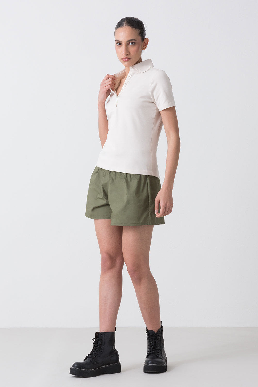 CITY POLO A MANICHE CORTE CON COLLETTO ALTO