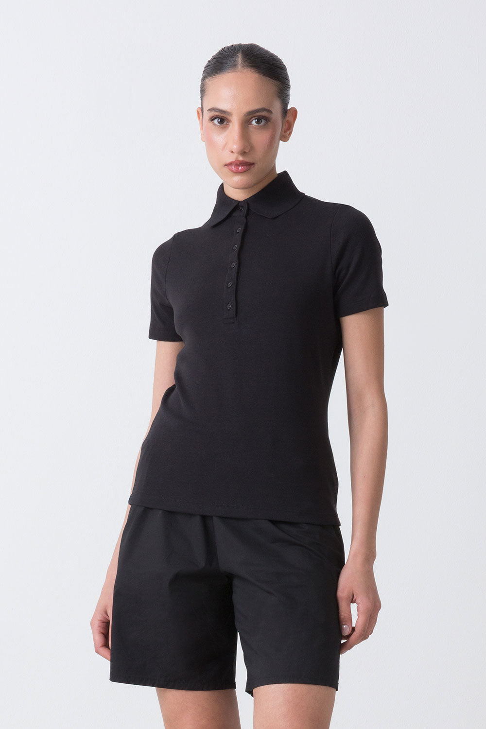 CITY POLO A MANICHE CORTE CON COLLETTO ALTO