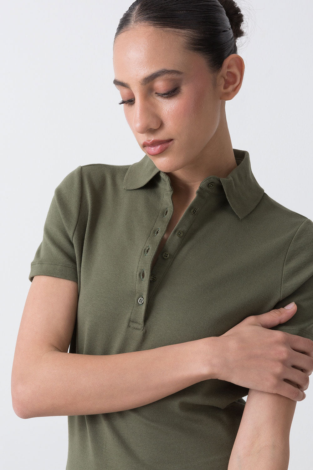 CITY POLO A MANICHE CORTE CON COLLETTO ALTO