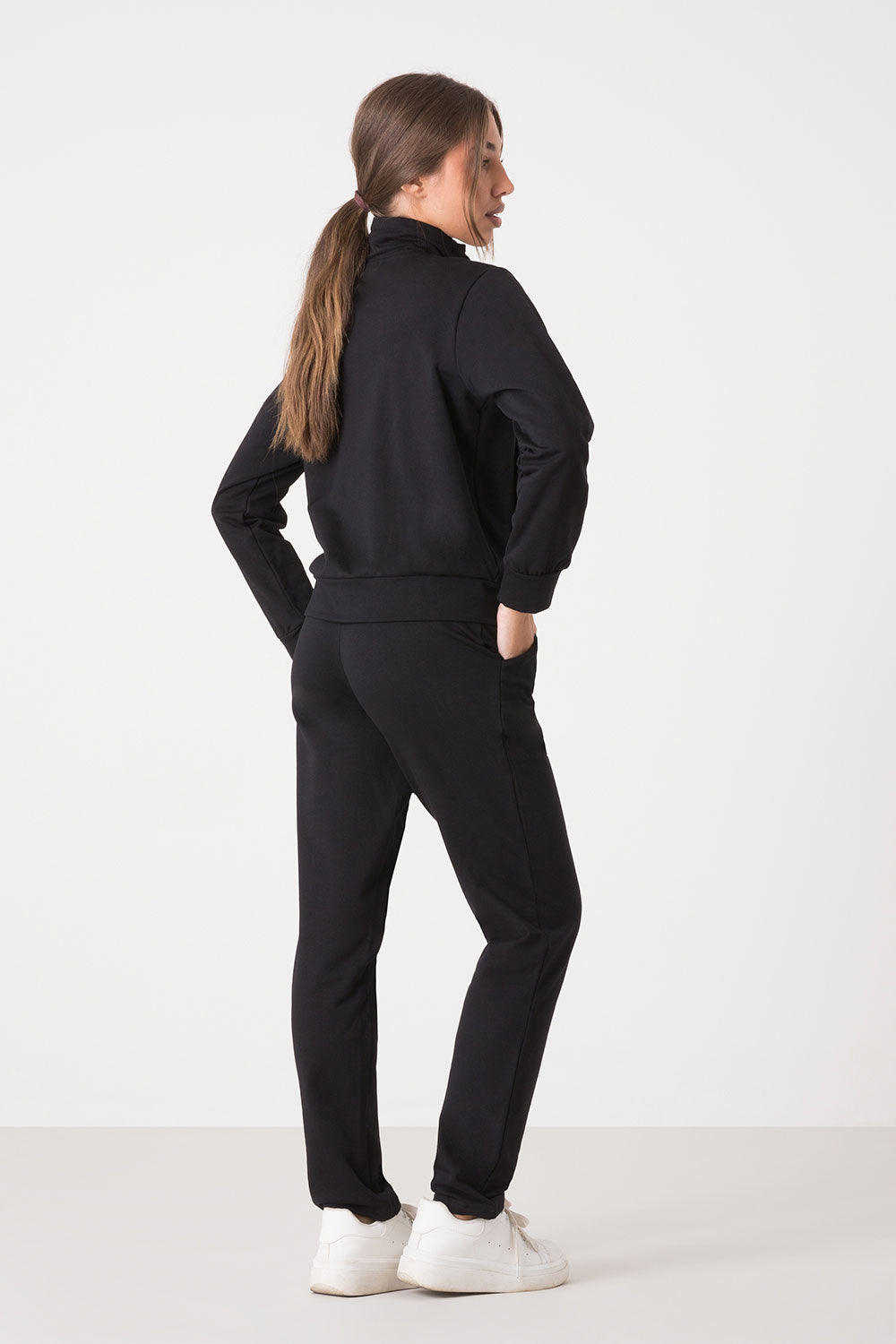 TUTA BASIC FELPA FULL ZIP COLLO ALTO +  BASIC PANTALONE DRITTO AL FONDO