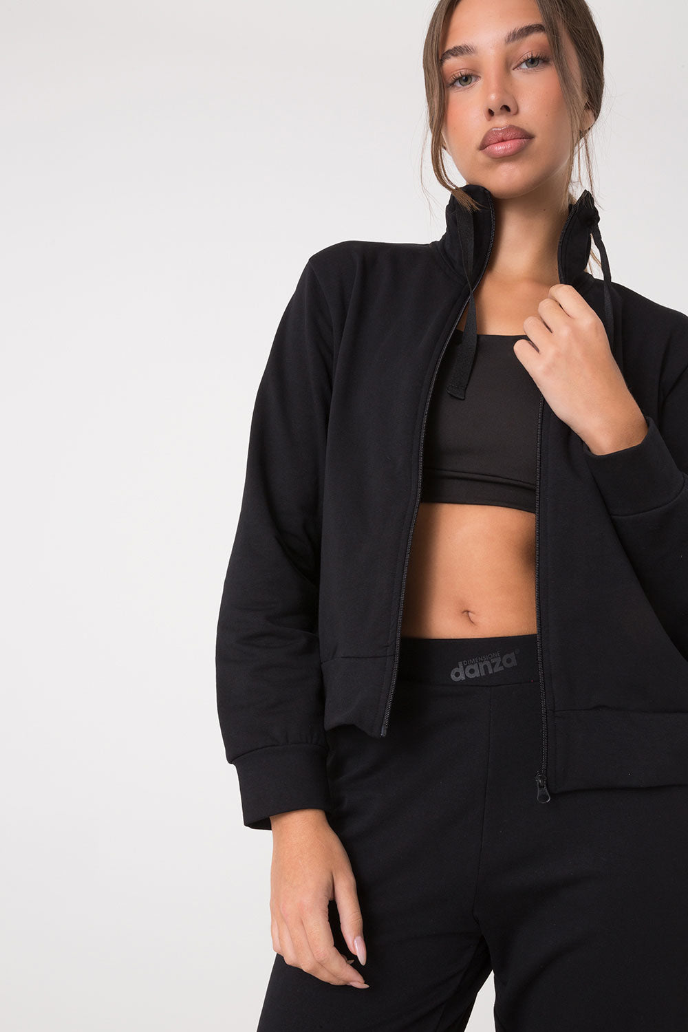 TUTA BASIC FELPA FULL ZIP COLLO ALTO +  BASIC PANTALONE DRITTO AL FONDO