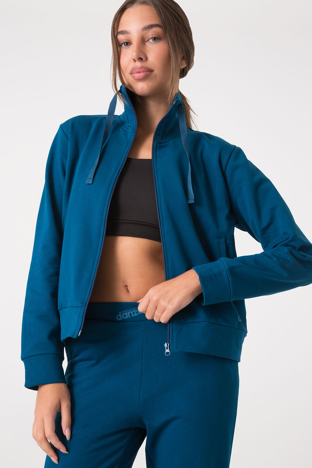 TUTA BASIC FELPA FULL ZIP COLLO ALTO +  BASIC PANTALONE DRITTO AL FONDO