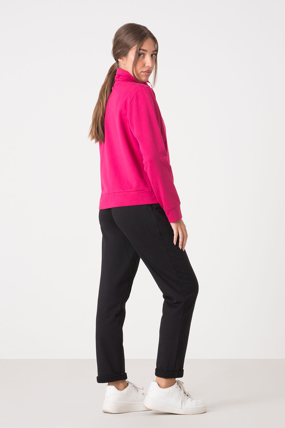 TUTA BASIC FELPA FULL ZIP COLLO ALTO +  BASIC PANTALONE DRITTO AL FONDO