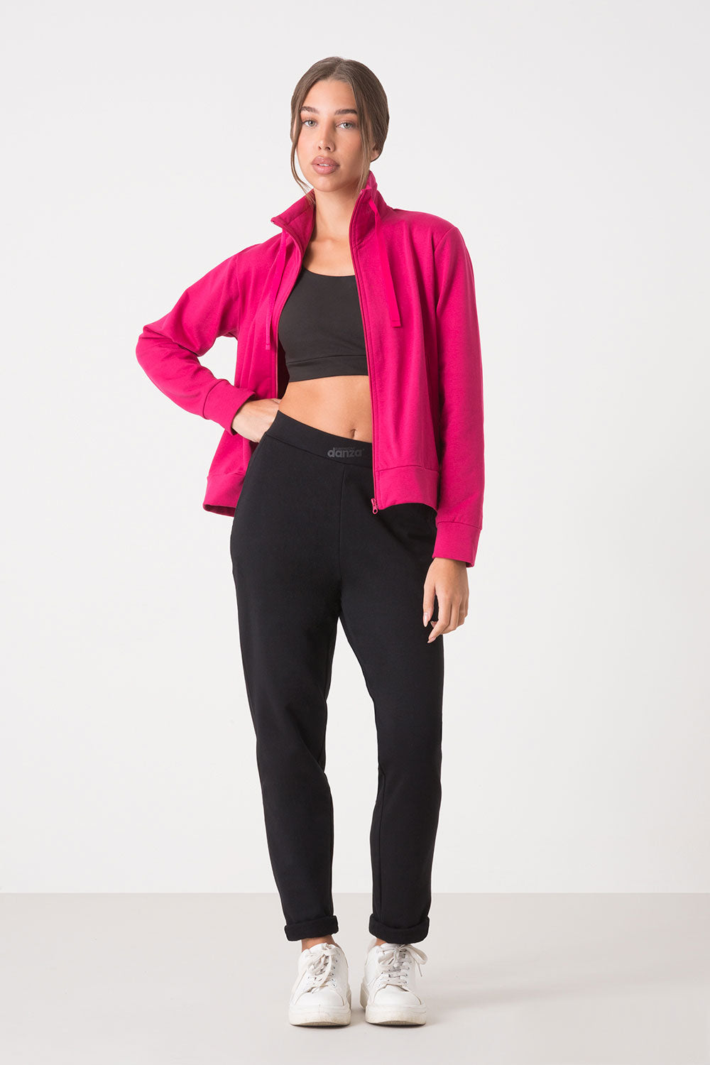 TUTA BASIC FELPA FULL ZIP COLLO ALTO +  BASIC PANTALONE DRITTO AL FONDO