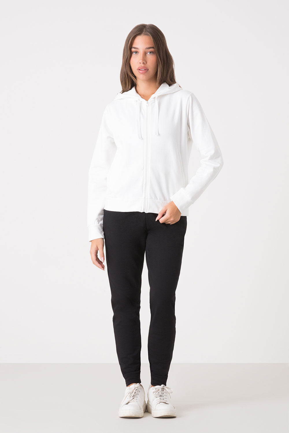 TUTA BASIC FULL ZIP CON CAPPUCCIO + PANTALONE DRITTO AL FONDO