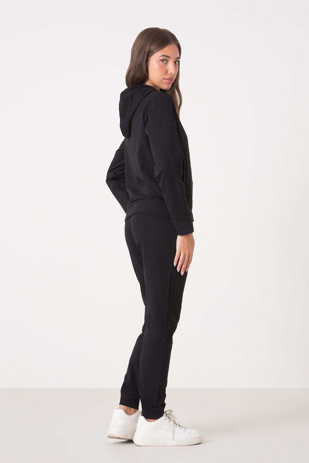 TUTA BASIC FULL ZIP CON CAPPUCCIO + PANTALONE DRITTO AL FONDO