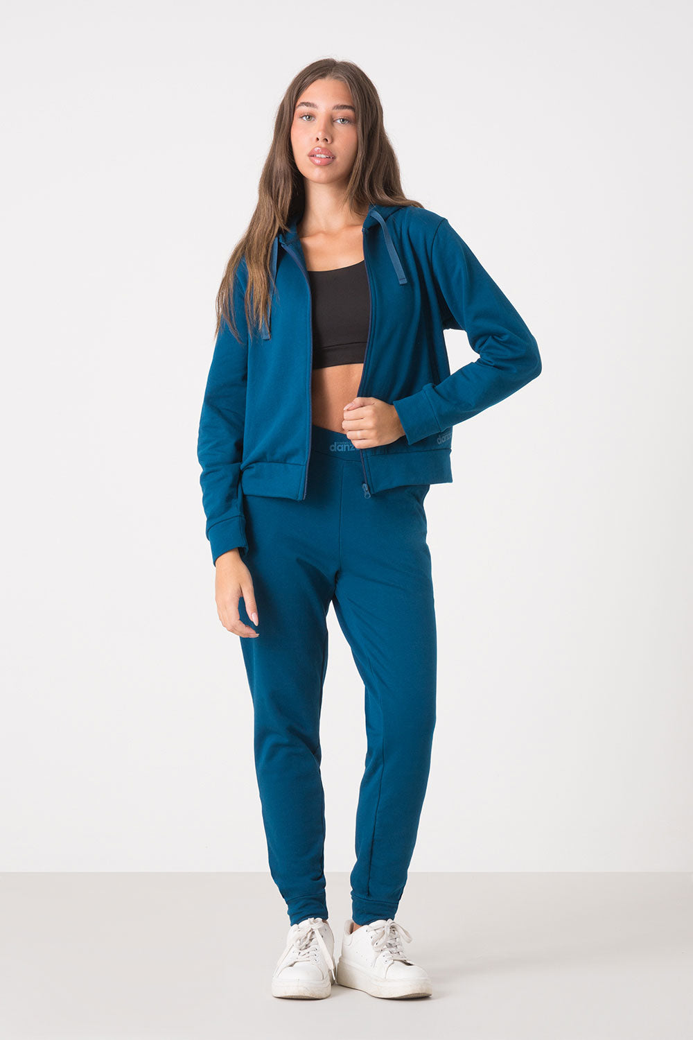 TUTA BASIC FULL ZIP CON CAPPUCCIO + PANTALONE DRITTO AL FONDO