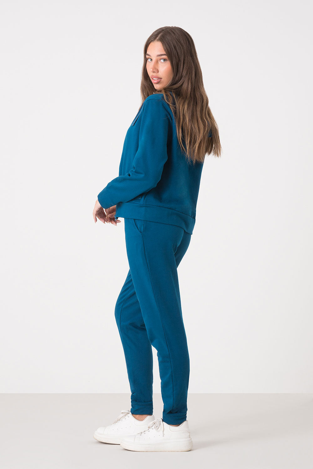 TUTA BASIC FULL ZIP CON CAPPUCCIO + PANTALONE DRITTO AL FONDO