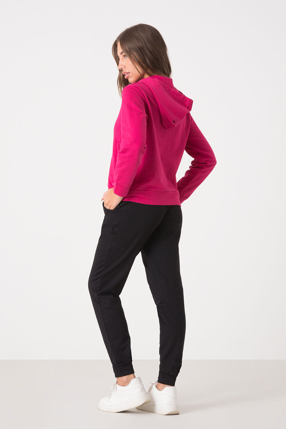 TUTA BASIC FULL ZIP CON CAPPUCCIO + PANTALONE DRITTO AL FONDO