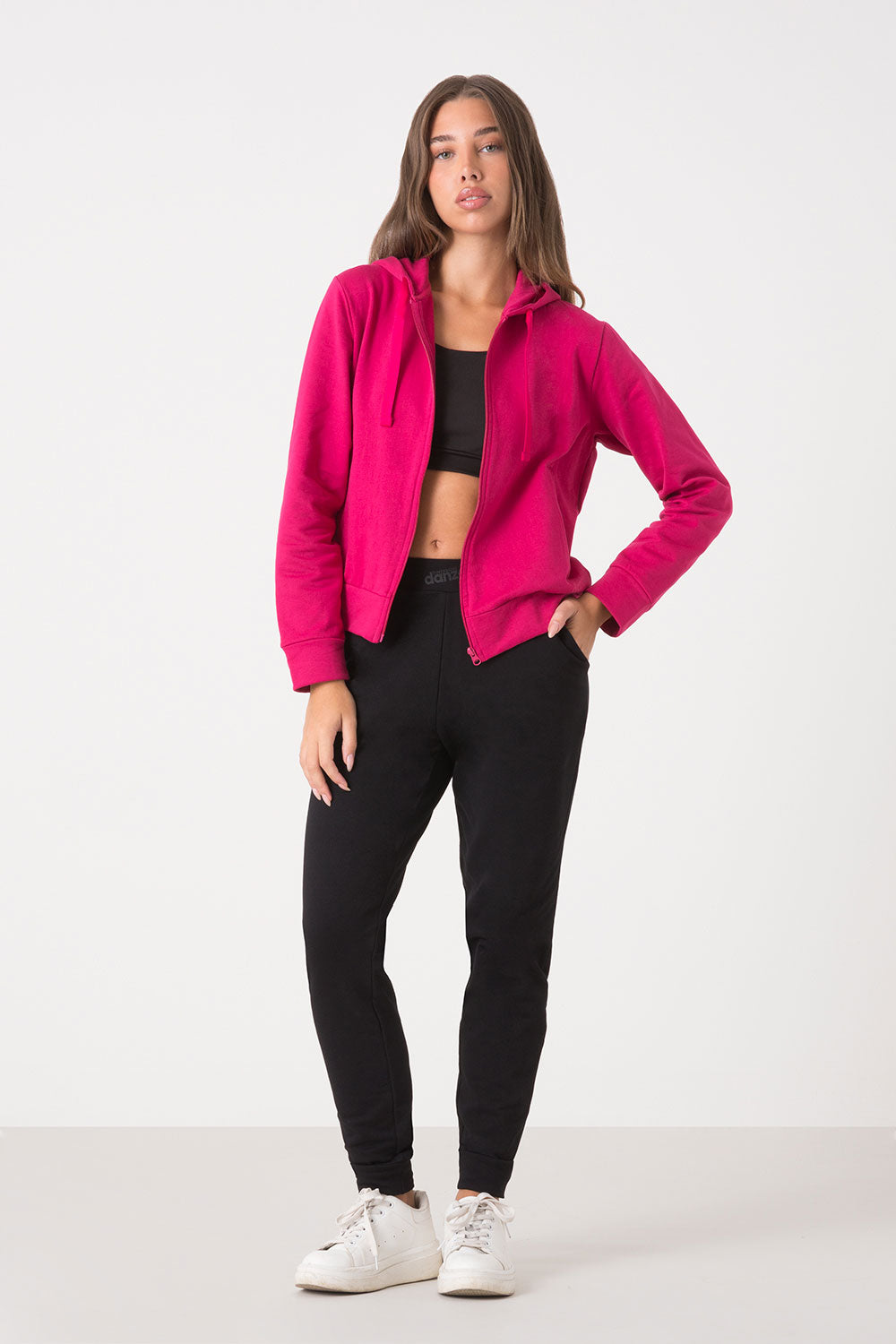 TUTA BASIC FULL ZIP CON CAPPUCCIO + PANTALONE DRITTO AL FONDO