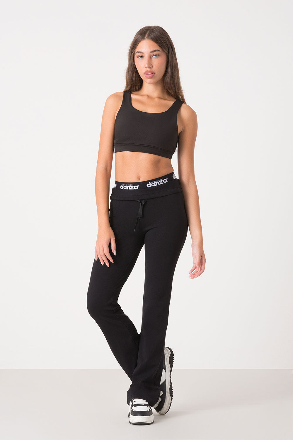 BASIC PANTA JAZZ IN JERSEY STRETCH CON ELASTICO JACQUARD