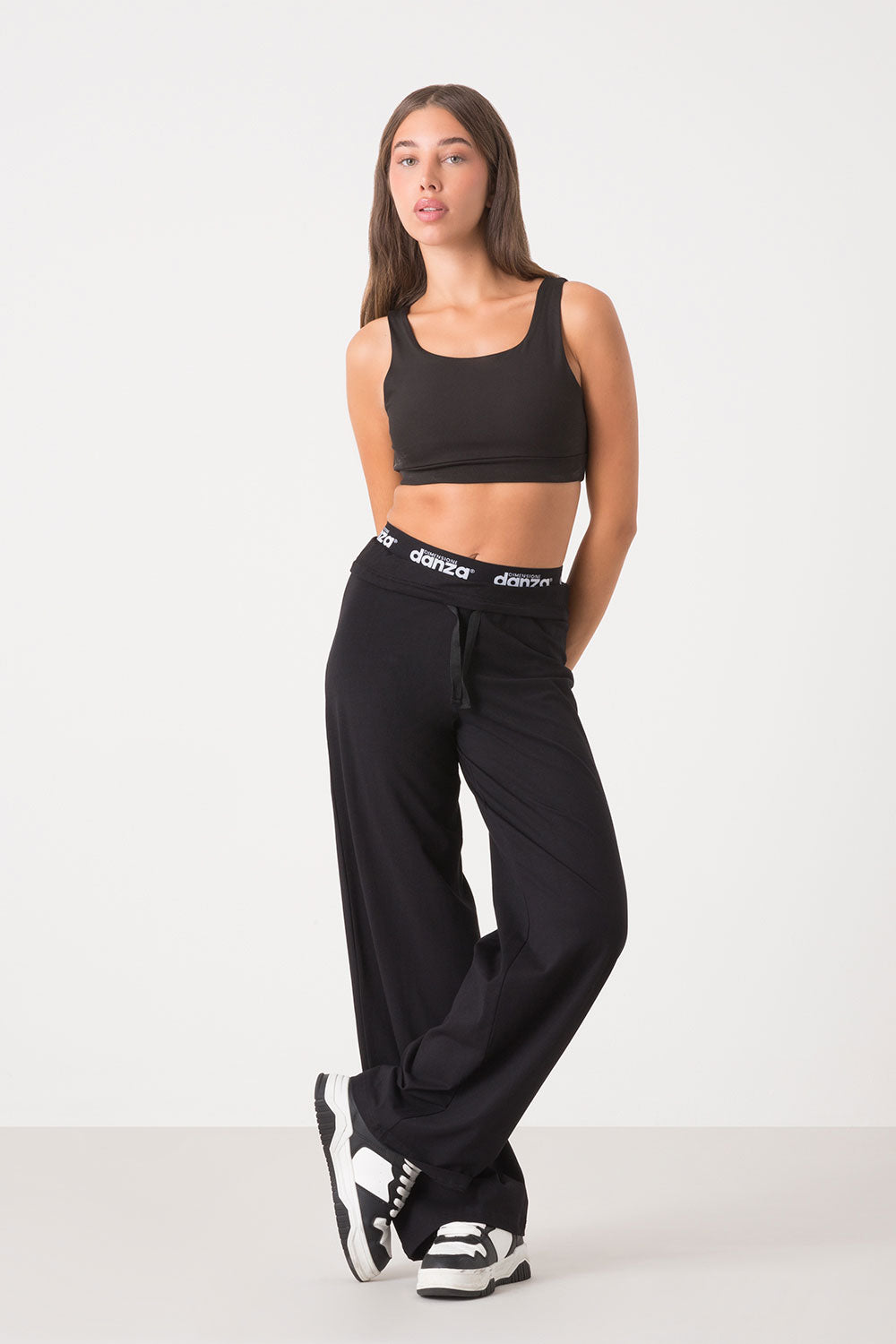 BASIC PANTALONE IN JERSEY STRETCH CON ELASTICO JACQUARD