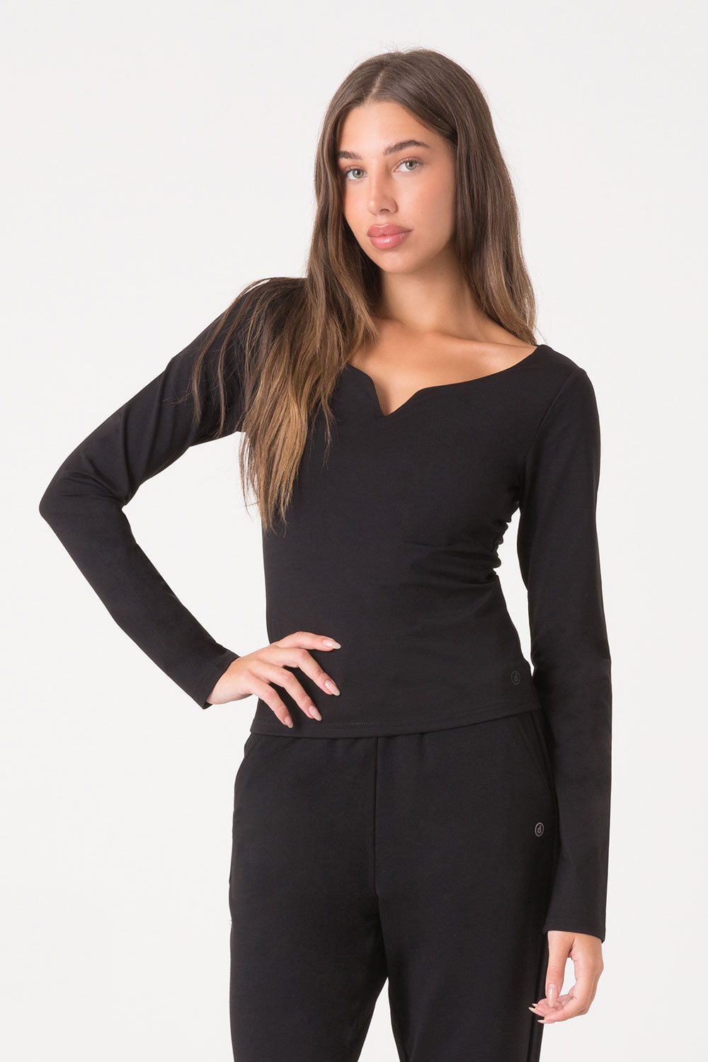 T-SHIRT L/S CON DETTAGLIO