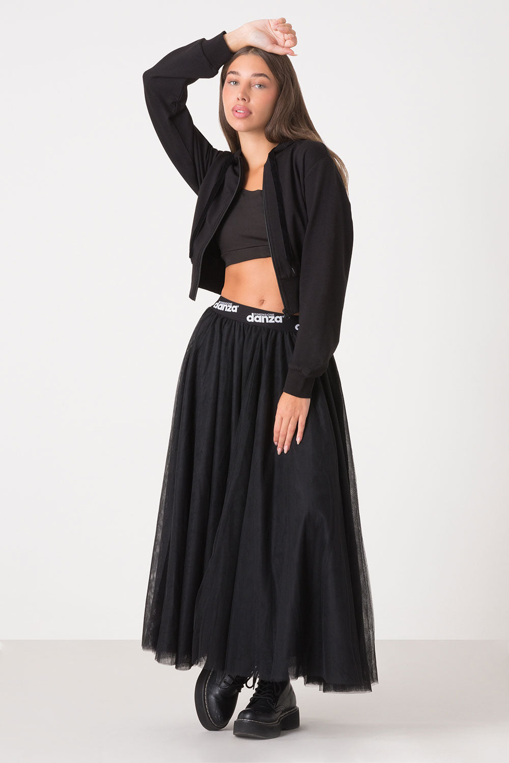 BALLET FELPA FULL ZIP CON CAPPUCCIO NON GARZATA