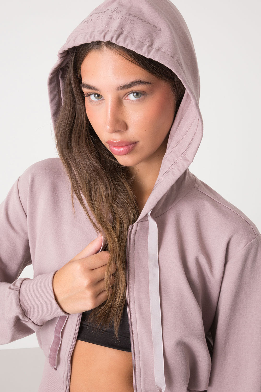 BALLET FELPA FULL ZIP CON CAPPUCCIO NON GARZATA