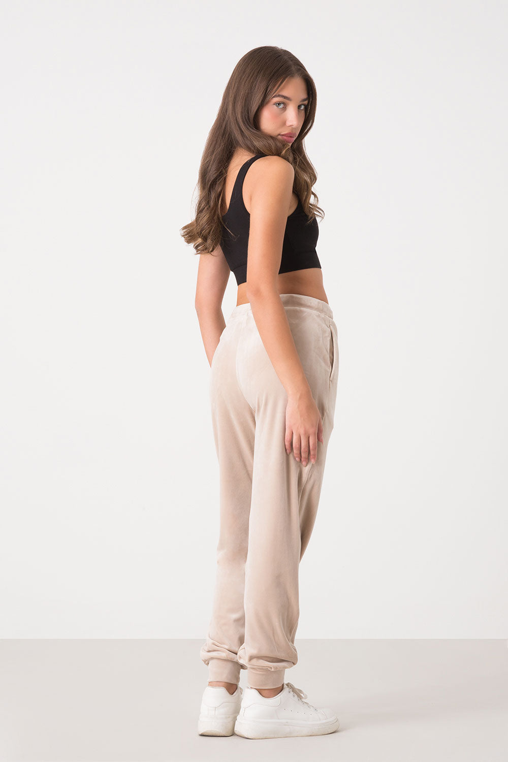 PANTALONE IN CINIGLIA SOFT CON POLSINO AL FONDO