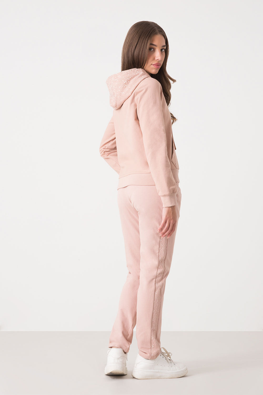 FELPA CAPPUCCIO FULL ZIP IN PIZZO