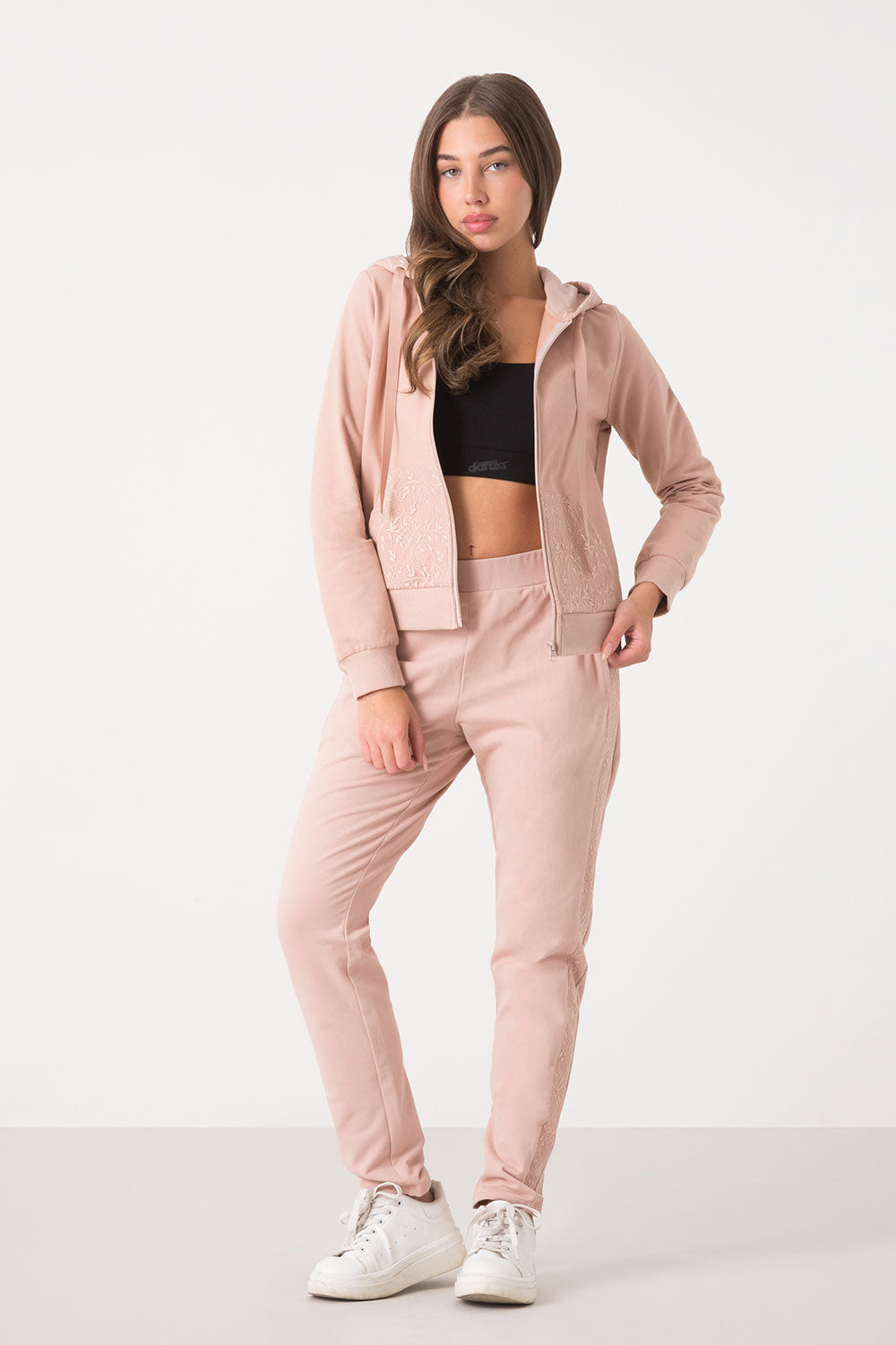 FELPA CAPPUCCIO FULL ZIP IN PIZZO