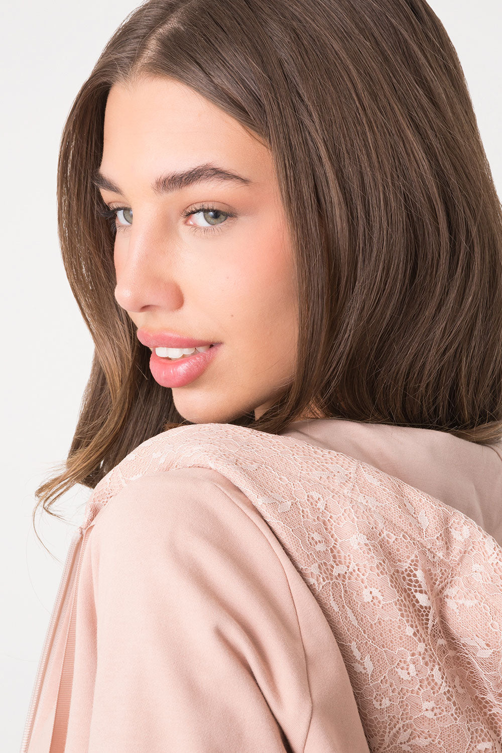 FELPA CAPPUCCIO FULL ZIP IN PIZZO