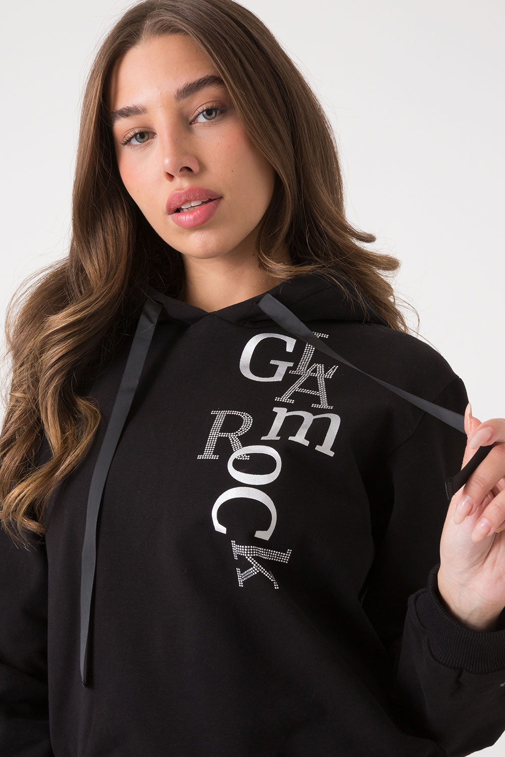 FELPA CAPUCCIO CON STAMPA A CONTRASTO