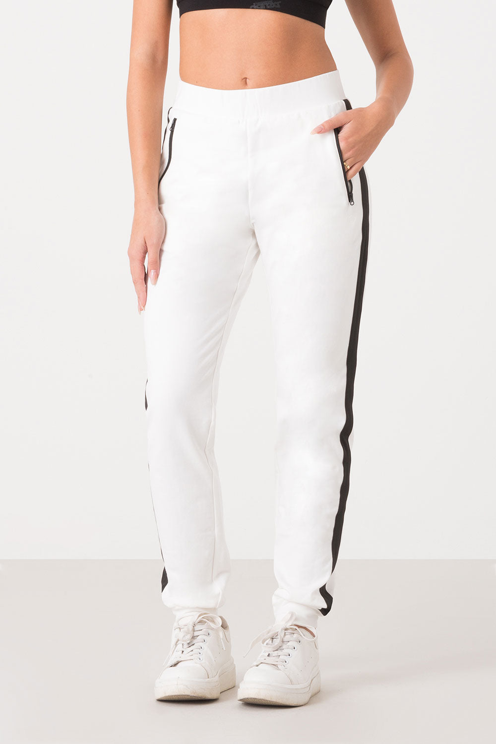 PANTALONE FELPA STERCH CON BANDE LATERALI