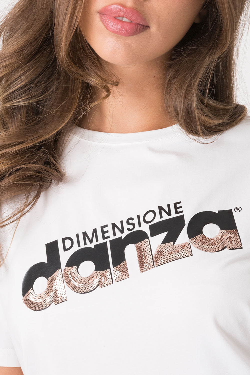 TSHIRT MODAL JERSEY STRECH CON STAMPA A CONTRASTO