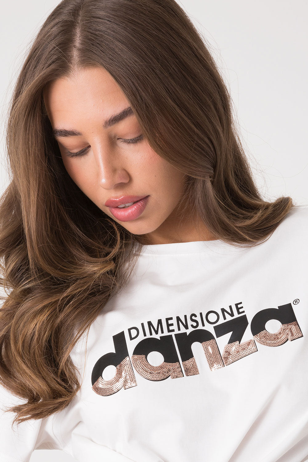 TSHIRT MODAL JERSEY STRECH CON STAMPA A CONTRASTO