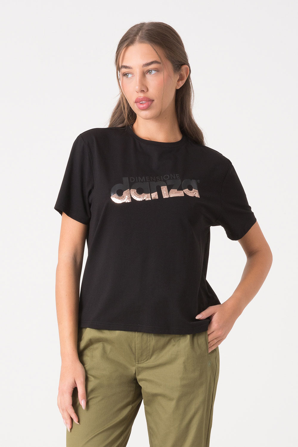 TSHIRT MODAL JERSEY STRECH CON STAMPA A CONTRASTO