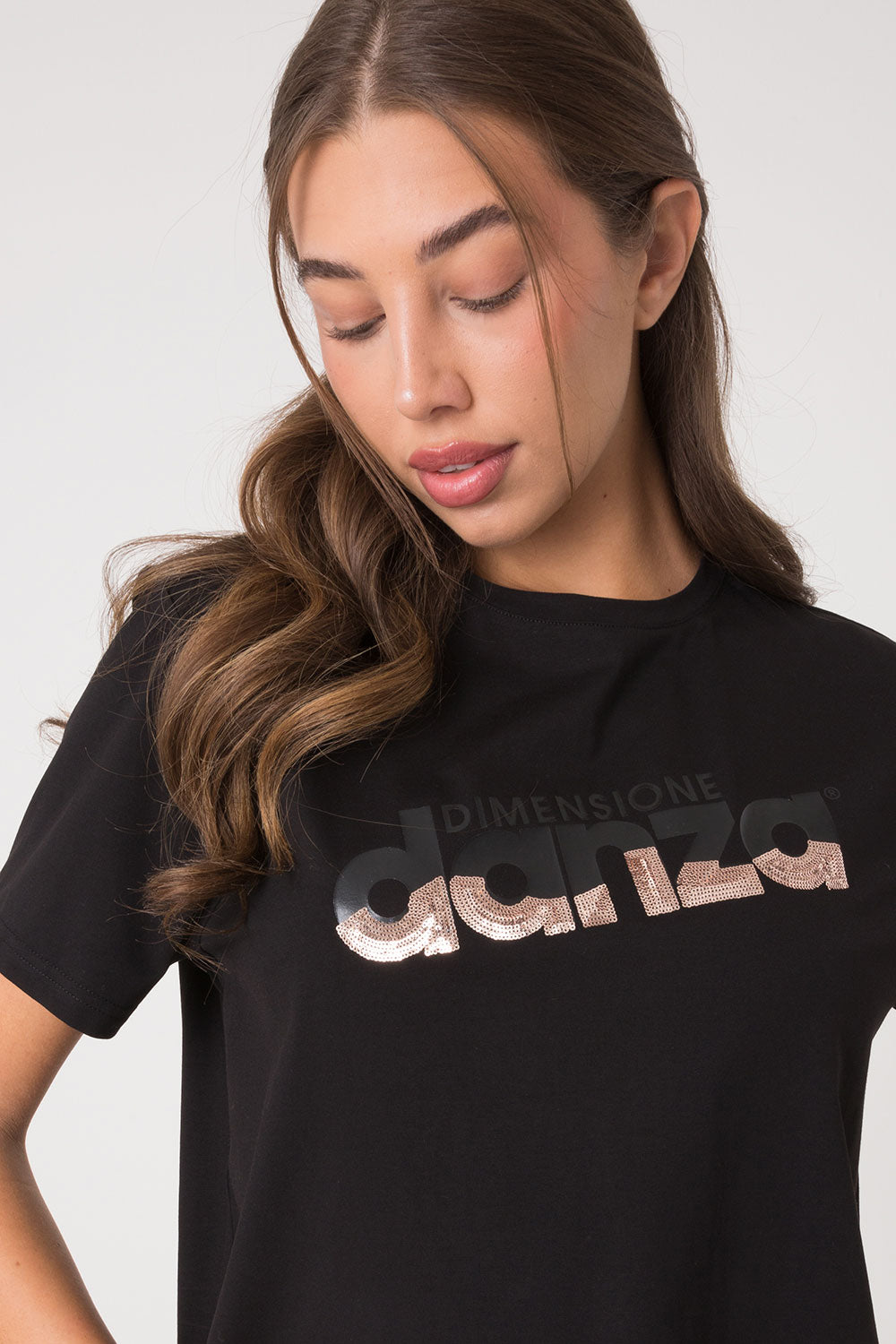 TSHIRT MODAL JERSEY STRECH CON STAMPA A CONTRASTO