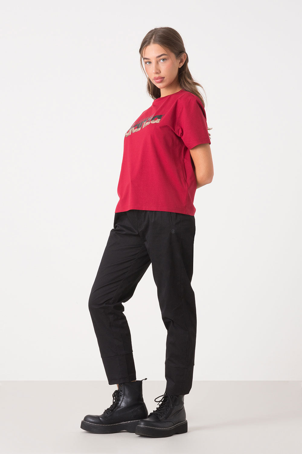 TSHIRT MODAL JERSEY STRECH CON STAMPA A CONTRASTO