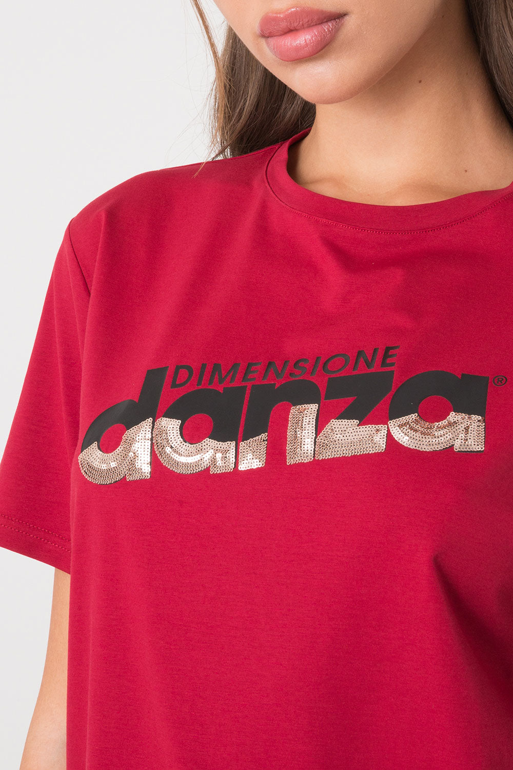 TSHIRT MODAL JERSEY STRECH CON STAMPA A CONTRASTO