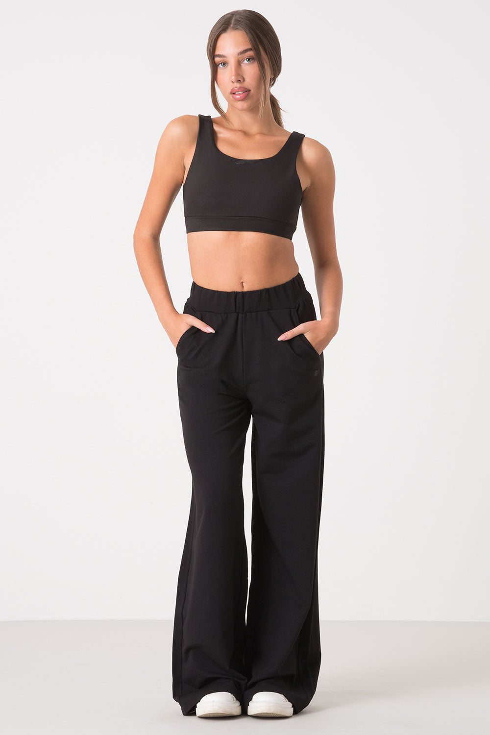 PANTALONE AMPIO FELPA STRETCH NON GARZATO