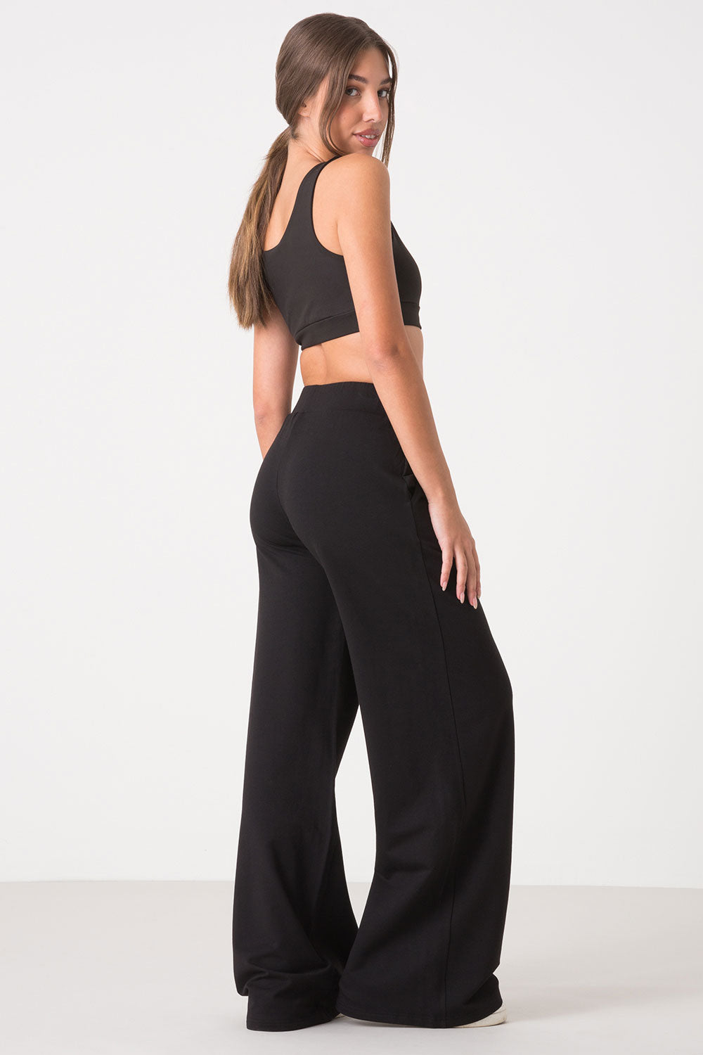 PANTALONE AMPIO FELPA STRETCH NON GARZATO