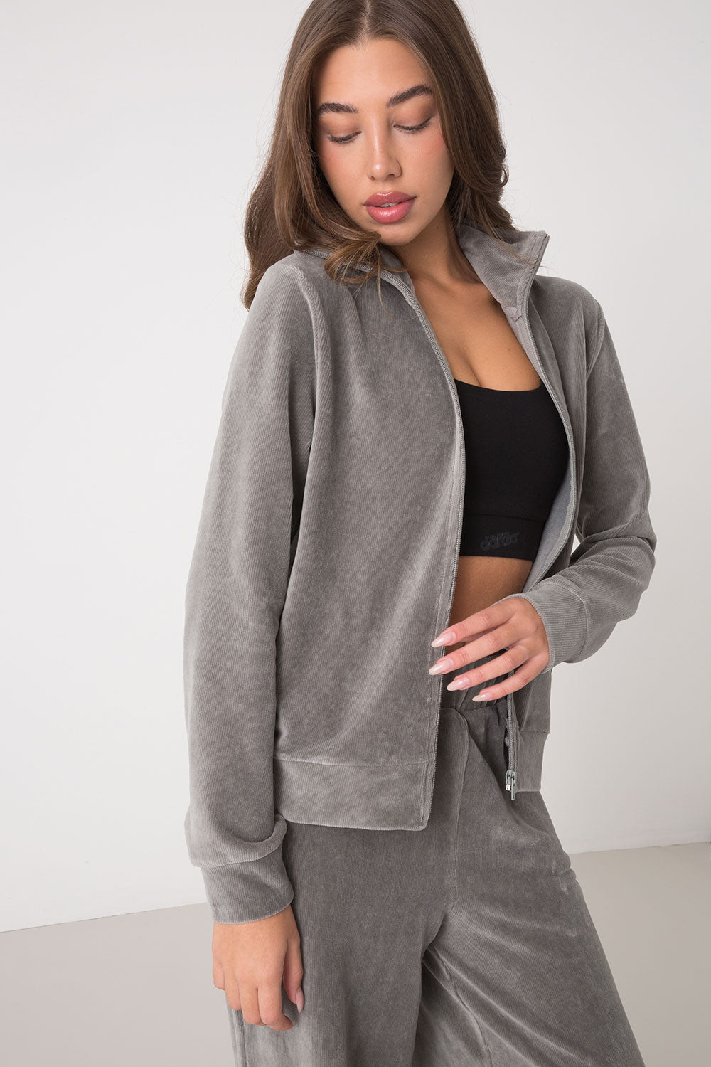 FULL ZIP VELLUTO A COSTE