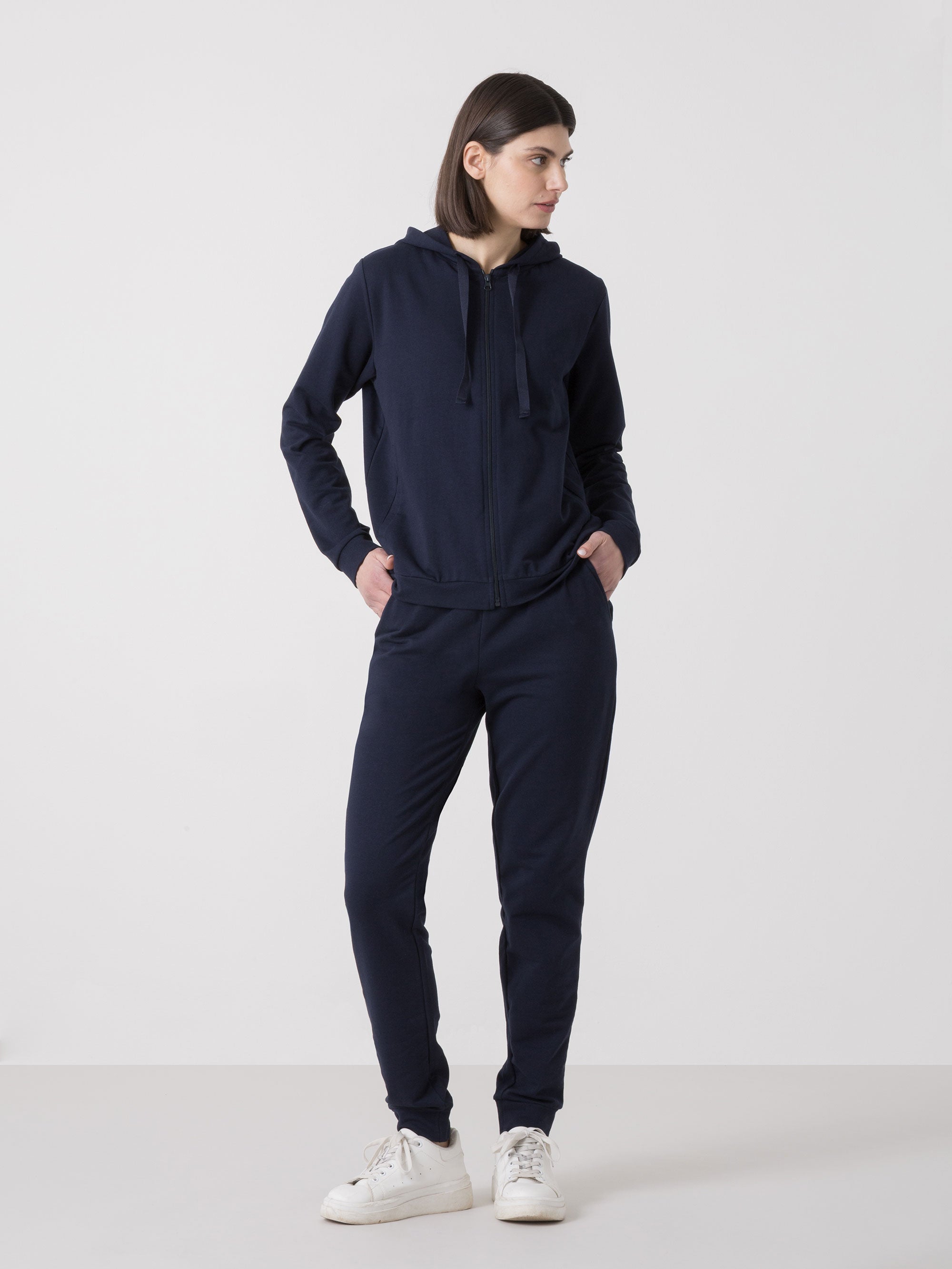 WOMEN'S FULL-ZIP HOODED TRACKSUIT IN UNBRUSHED FLEECE DIMENSIONE DANZA