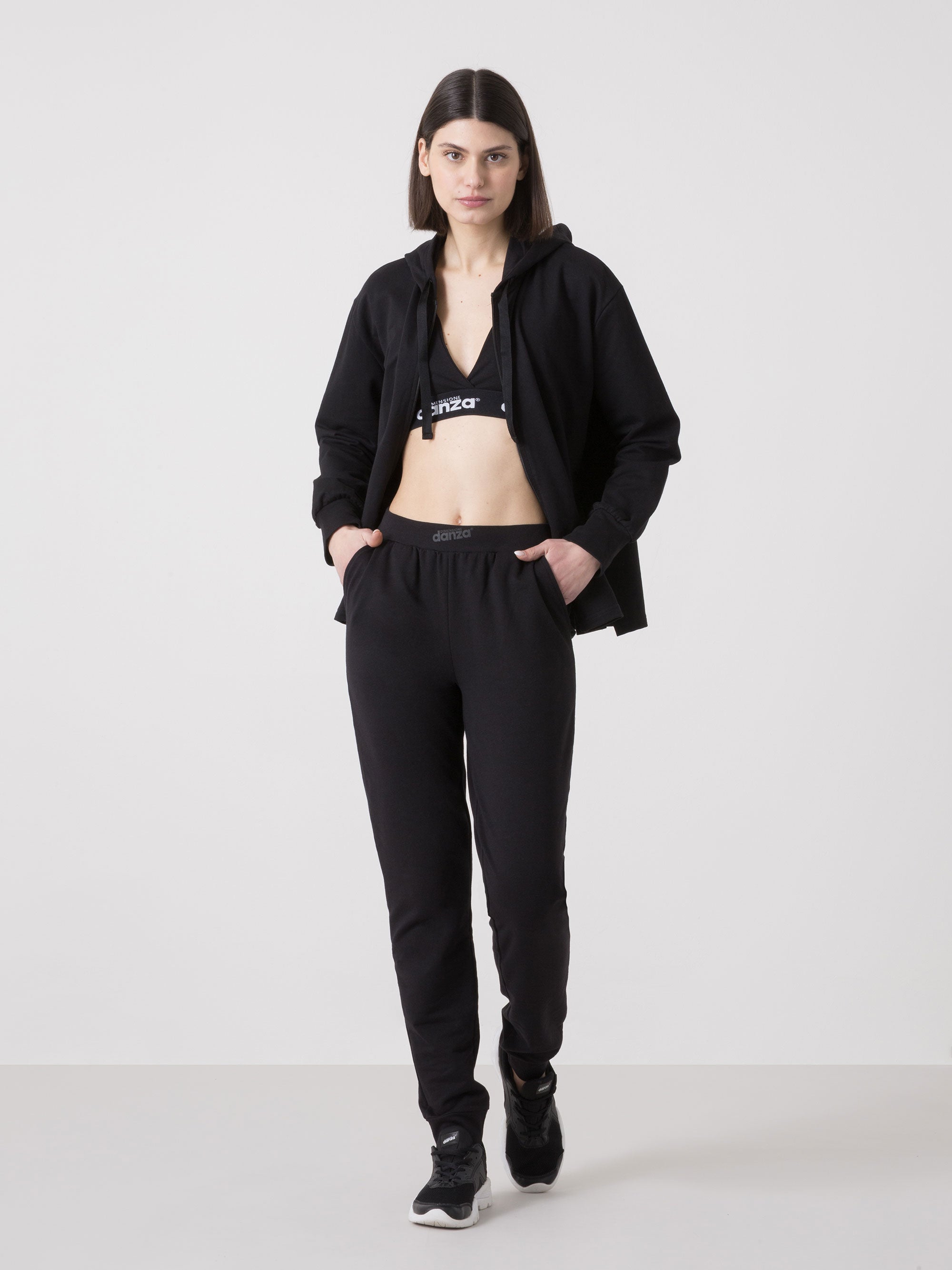 ŽENSKA PLESNA MAJICA FULL ZIP S KAPULJACOM DIMENSIONE DANZA