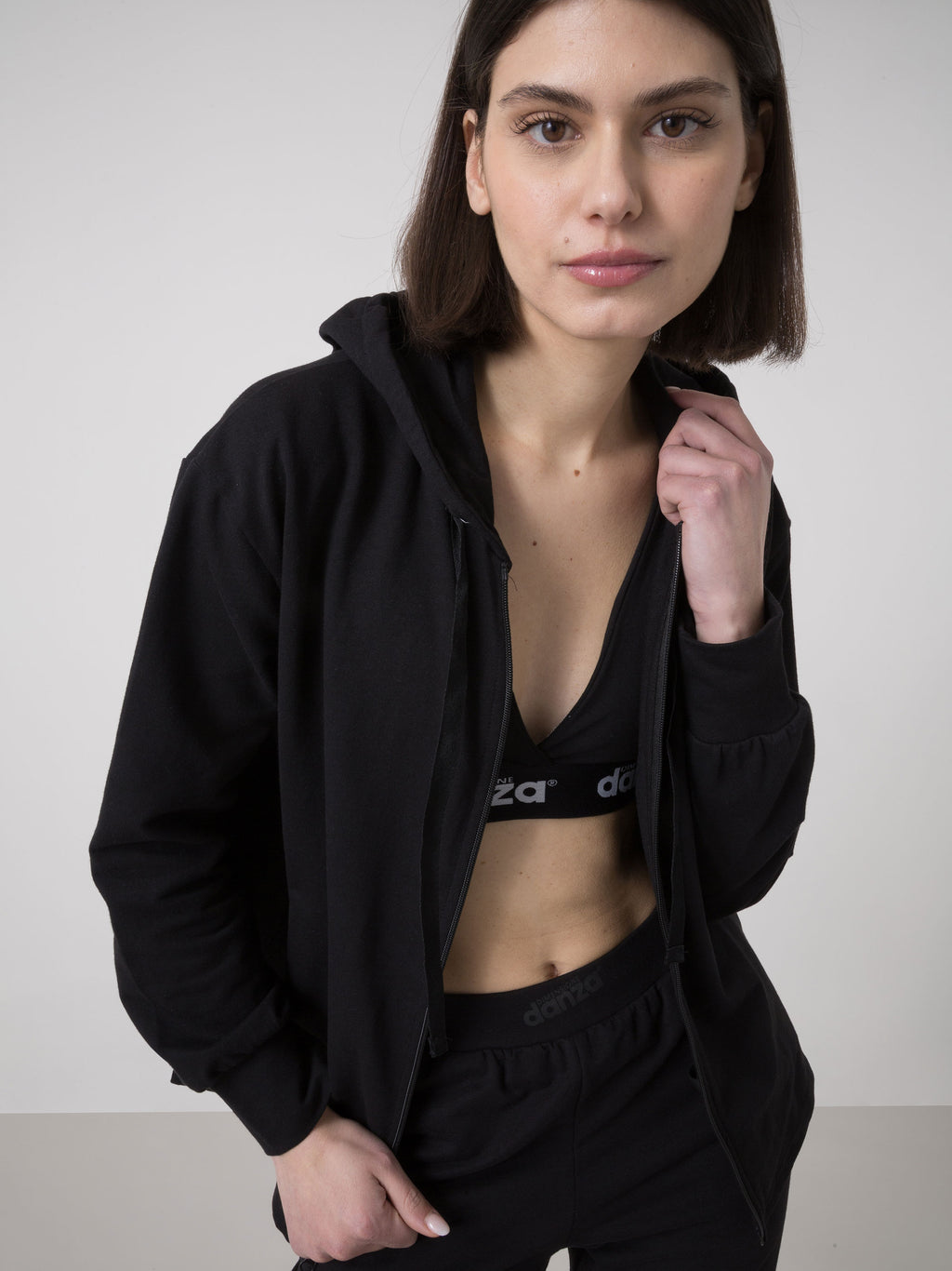 ŽENSKA PLESNA MAJICA FULL ZIP S KAPULJACOM DIMENSIONE DANZA