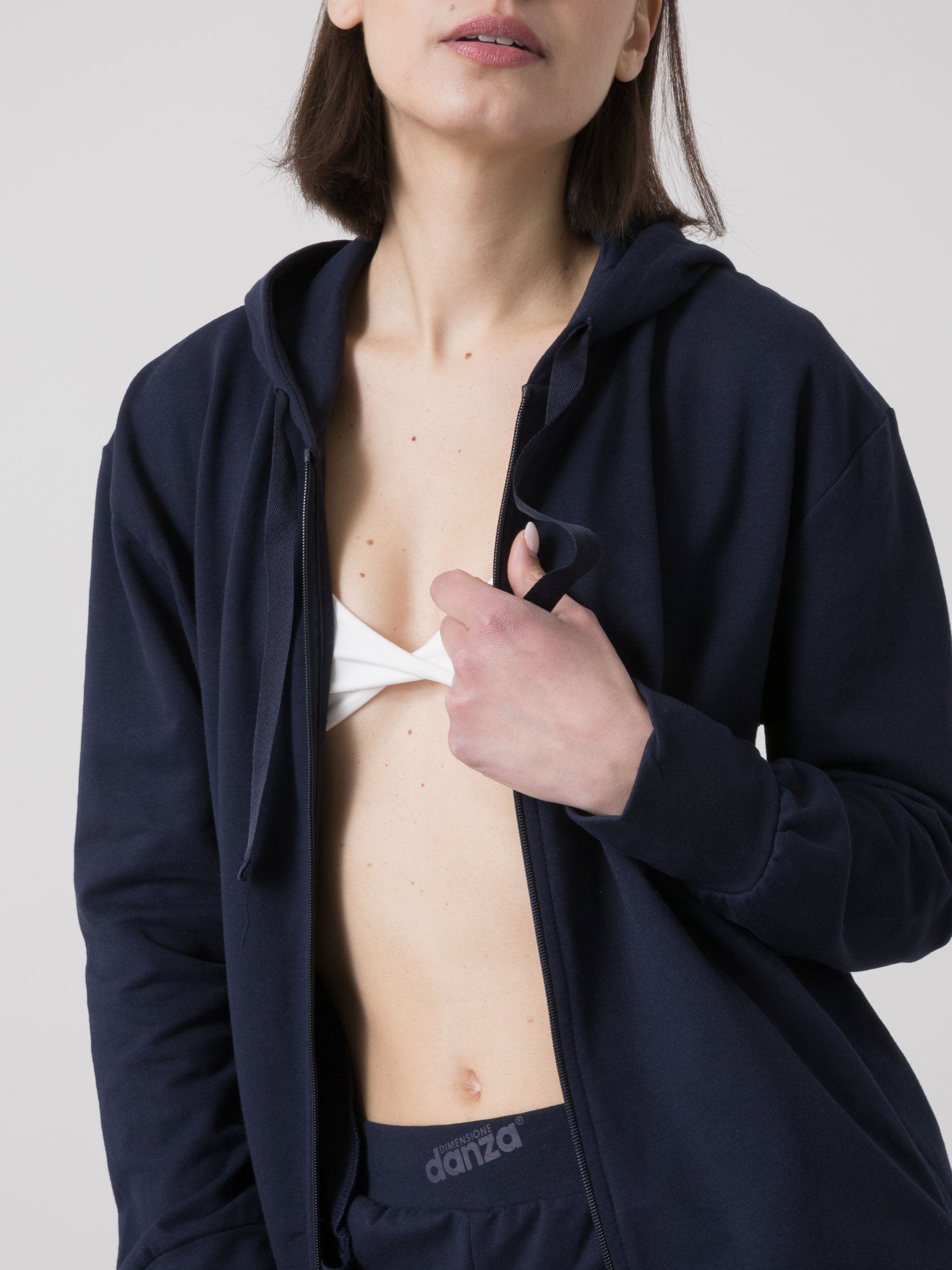 DÁMSKÁ TANEČNÍ MIKINA FULL ZIP S KAPUCÍ DIMENSIONE DANZA