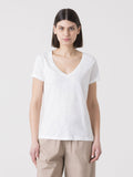 T-SHIRT DONNA DIMENSIONE DANZA IN SLUB JERSEY CON SCOLLO A V
