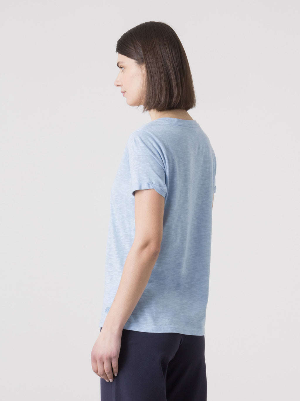 T-SHIRT DONNA DIMENSIONE DANZA IN SLUB JERSEY CON SCOLLO A V