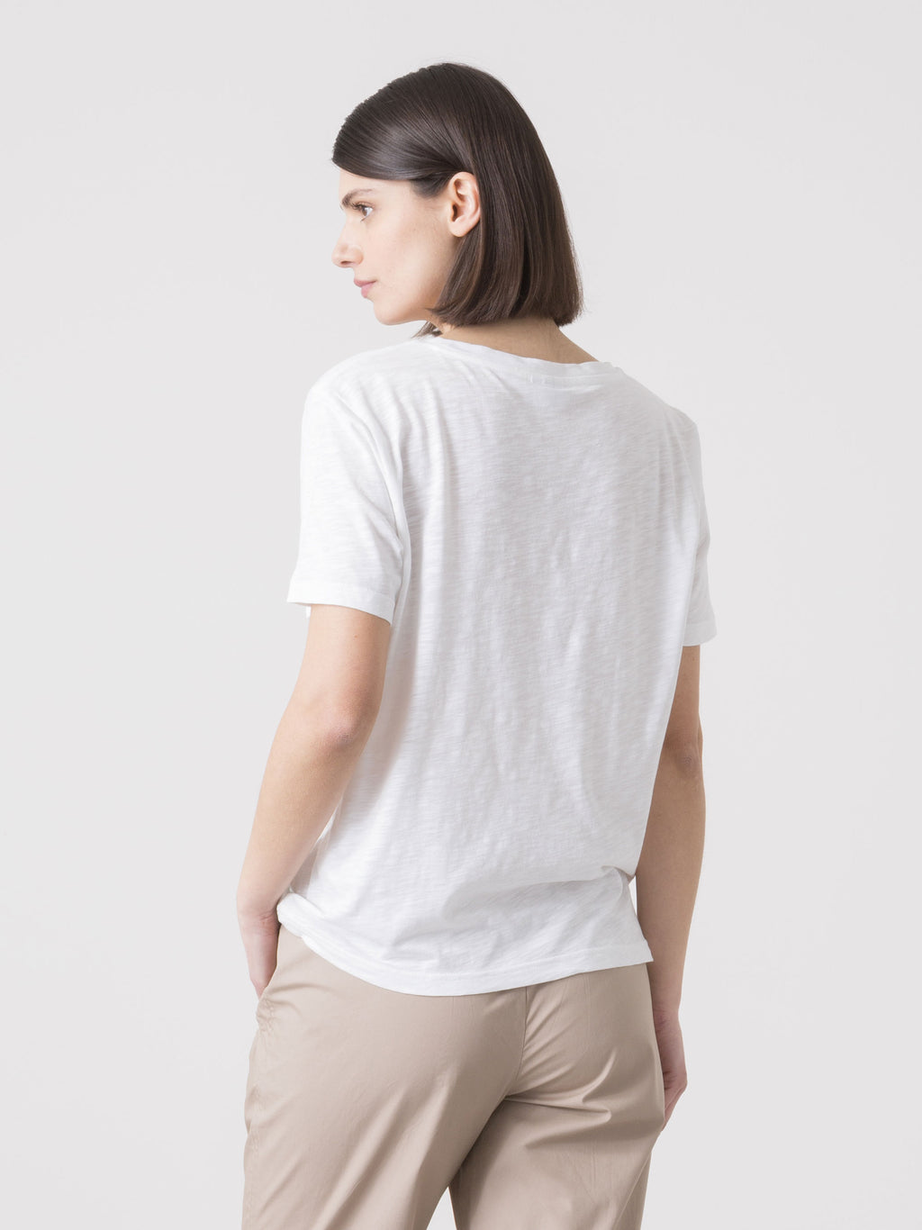 CAMISETA DE MUJER DIMENSIONE DANZA EN SLUB JERSEY REGULAR FIT CON CUELLO REDONDO