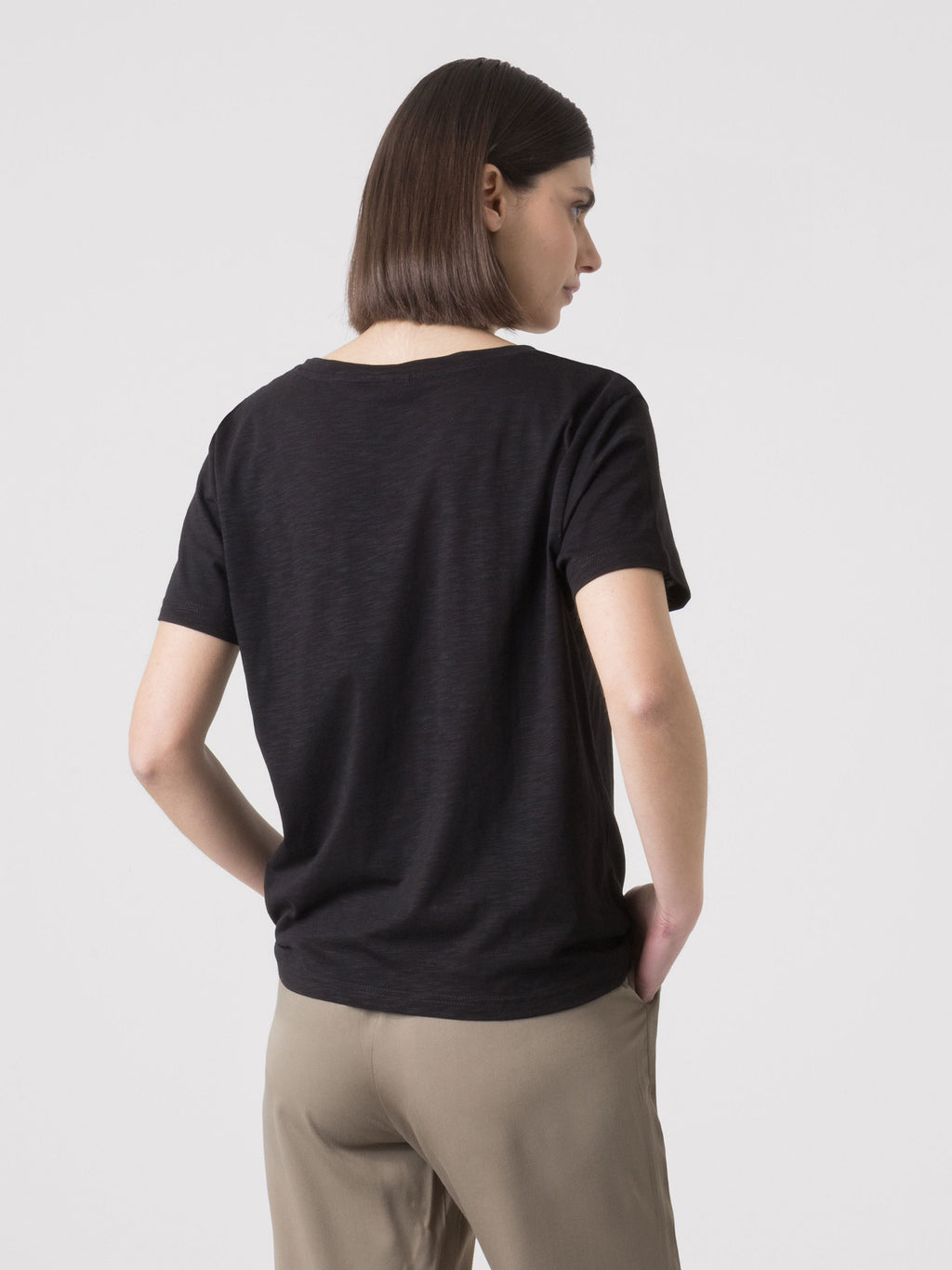 CAMISETA DE MUJER DIMENSIONE DANZA EN SLUB JERSEY REGULAR FIT CON CUELLO REDONDO