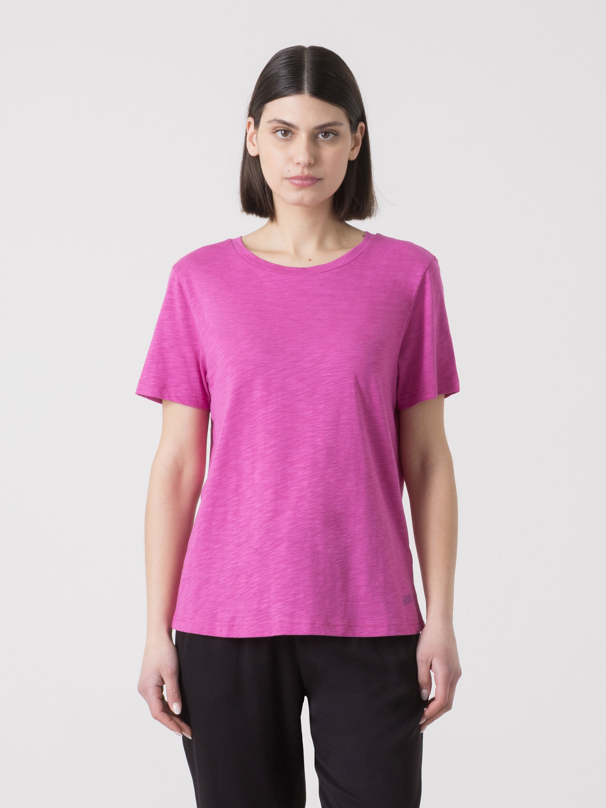 DÁMSKÉ TRIČKO DIMENSIONE DANZA ZE SLUB JERSEY REGULAR FIT S KULATÝM VÝSTŘIHEM