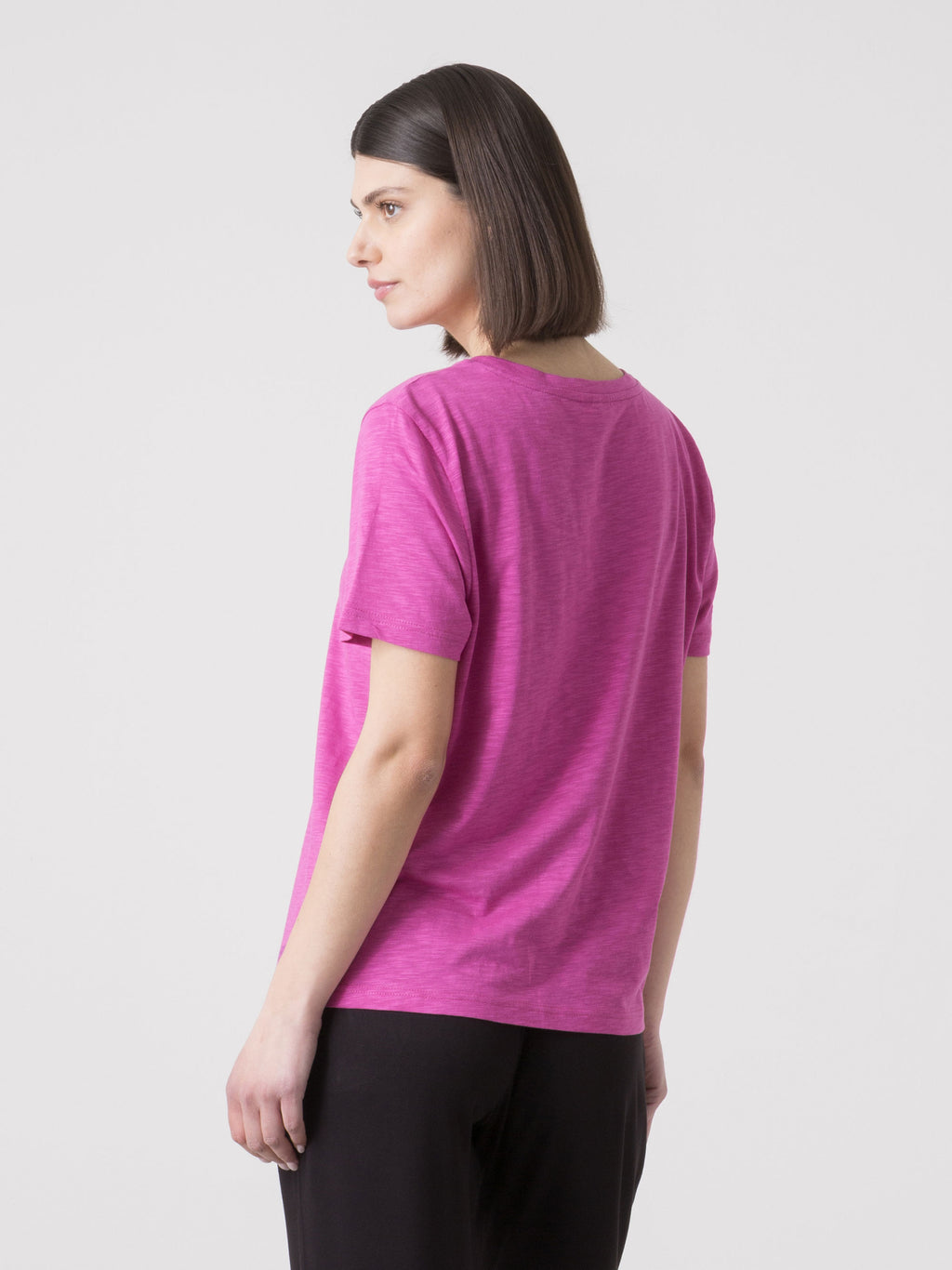 CAMISETA DE MUJER DIMENSIONE DANZA EN SLUB JERSEY REGULAR FIT CON CUELLO REDONDO