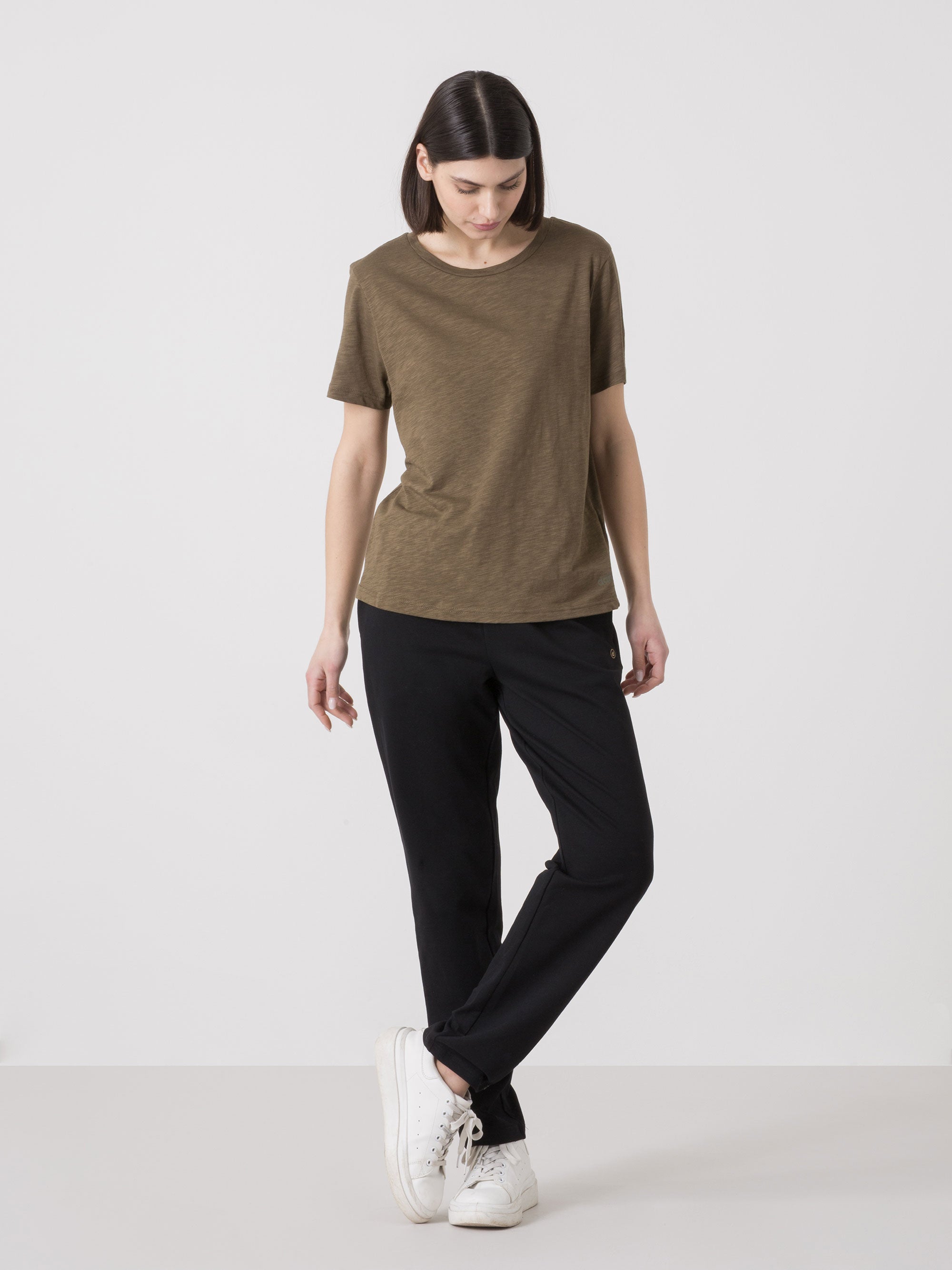 DÁMSKÉ TRIČKO DIMENSIONE DANZA ZE SLUB JERSEY REGULAR FIT S KULATÝM VÝSTŘIHEM