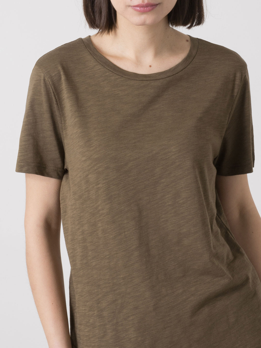 CAMISETA DE MUJER DIMENSIONE DANZA EN SLUB JERSEY REGULAR FIT CON CUELLO REDONDO