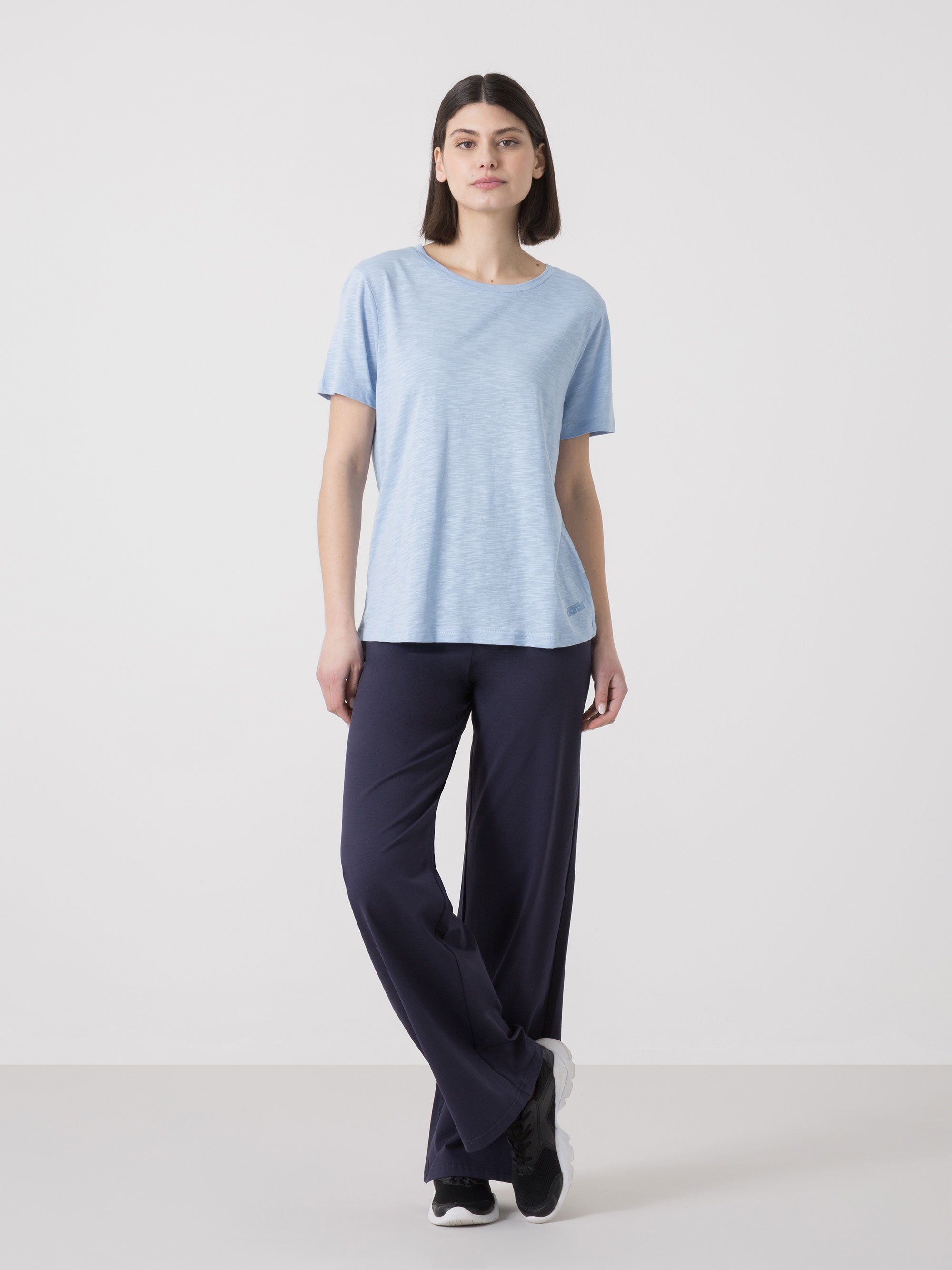 CAMISETA DE MUJER DIMENSIONE DANZA EN SLUB JERSEY REGULAR FIT CON CUELLO REDONDO