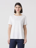 DAME-T-SHIRT FRA DIMENSIONE DANZA I STRETCH MODAL JERSEY MED BAGINDSATS I GEORGETTE