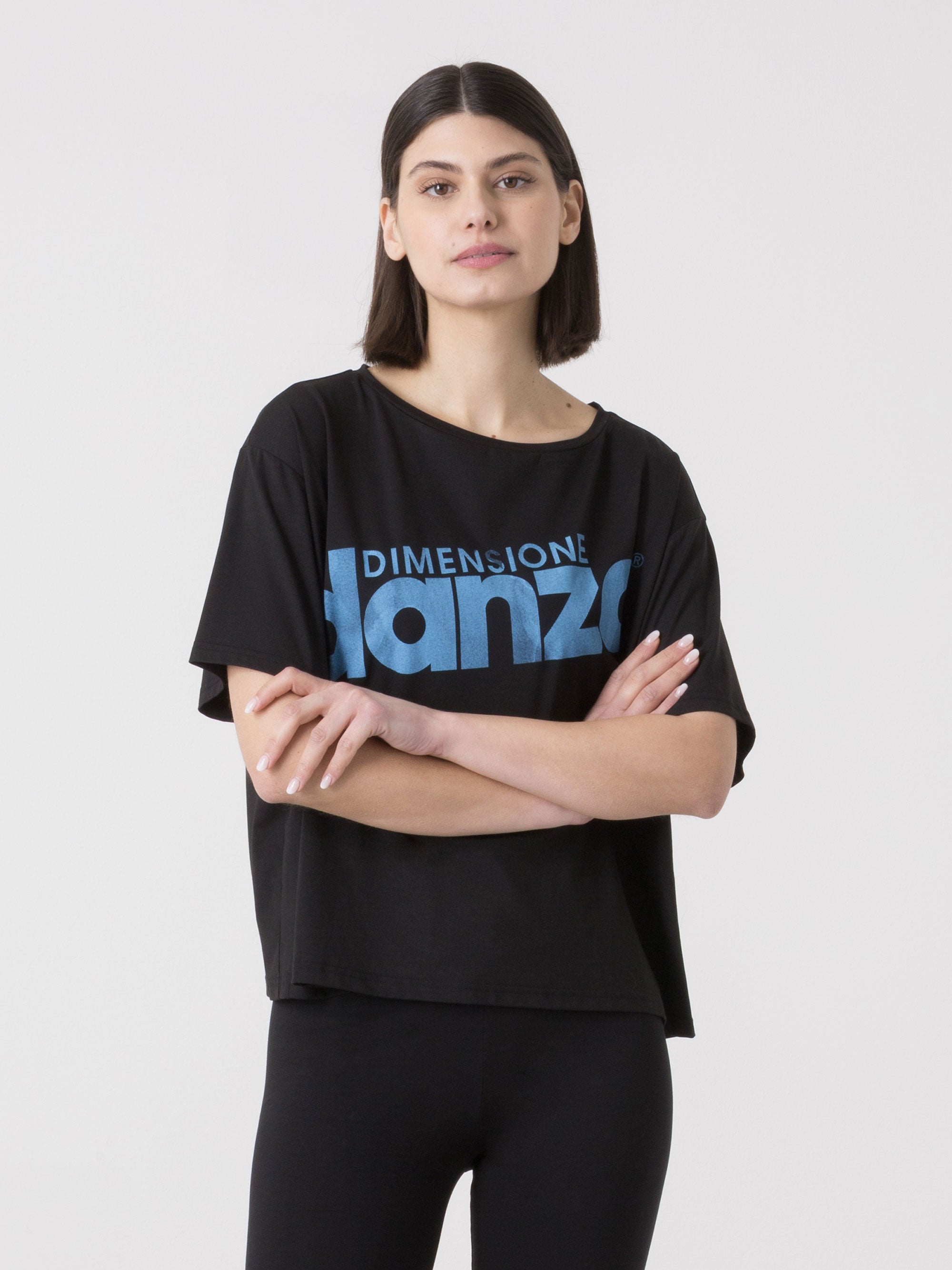 DÁMSKÉ TRIČKO DIMENSIONE DANZA Z MODALOVÉHO ŽERZEJE S PŘEDNÍM LOGEM