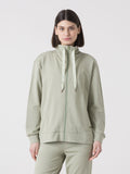 SWEATSHIRT DE MULHER FULL ZIP EM MODAL DIMENSIONE DANZA OVERSIZED COM GOLA ALTA E DETALHE ACETINADO